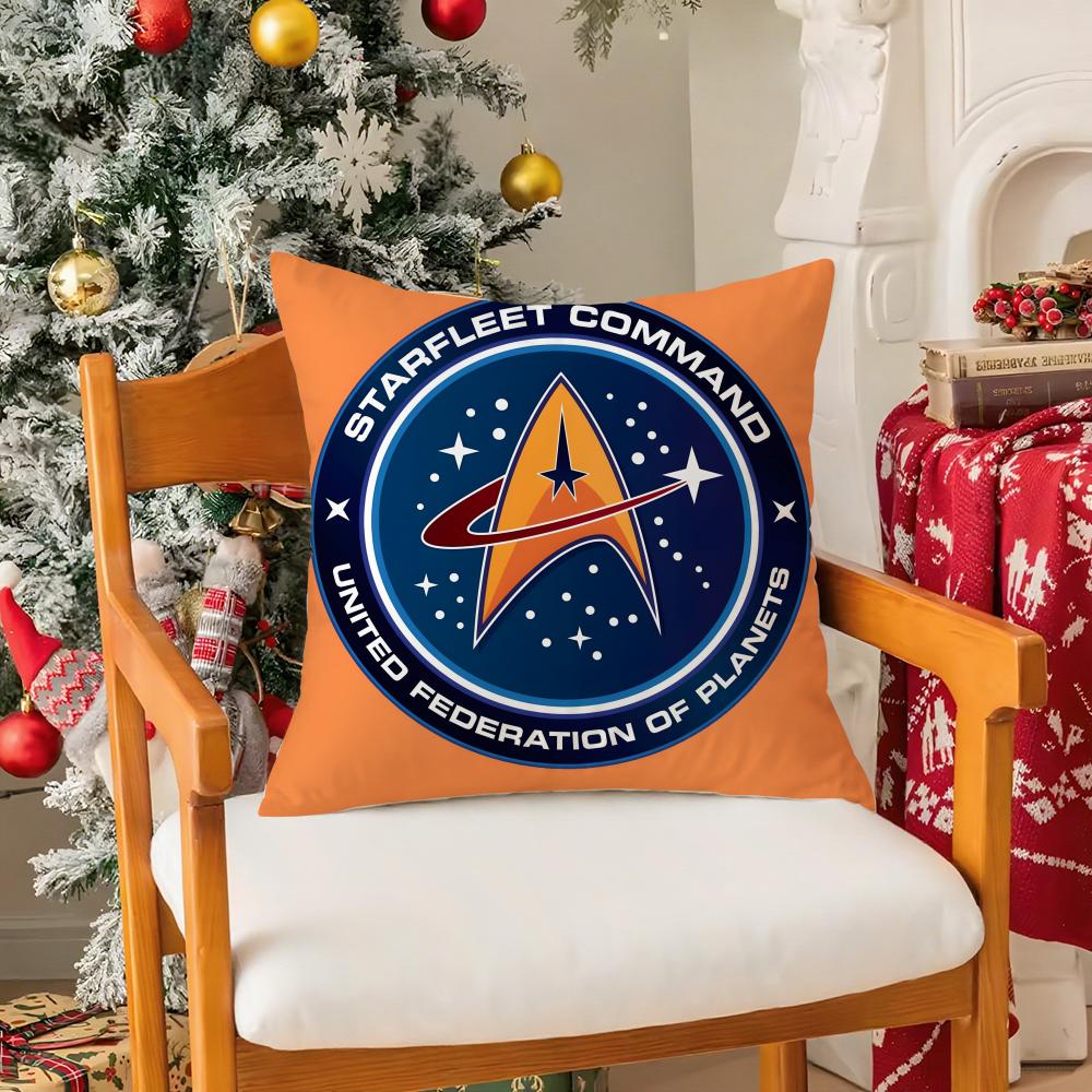 Science Fiction Entertainment Film SStar Trek Pillow Case Silky Short Plush With Invisible Zipper Dustproof Sofa Cushion Cover