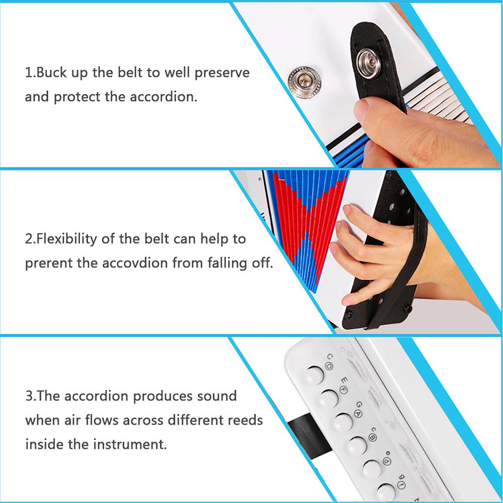 Мини 7-кнопочный 2-басовый аккордеон из АБС-пластика, музыкальный инструмент для начинающих, рождественский подарок, легкий кнопочный аккордеон