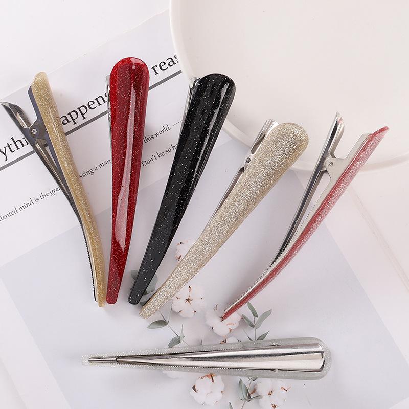 Заколка для волос из ацетата с блестками в корейском стиле для шикарных причесок - Большая акриловая заколка для элегантных причесок