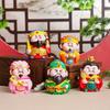Bai Fu Wu Lu CAI Shen Resin Handicraft Ornaments, Cute Little CAI Shen Chinese-style Home Decoration Car Ornaments for Festivals