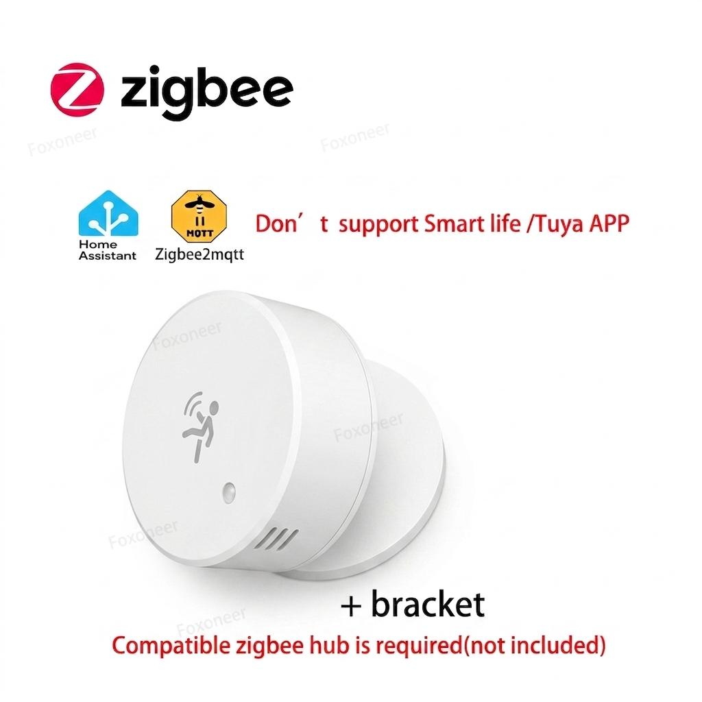 Датчик присутствия человека Tuya Zigbee 24G Миллиметровый волновой радар, обнаружение температуры, влажности, освещенности. Поддержка Zigbee2mqtt Home Assistant