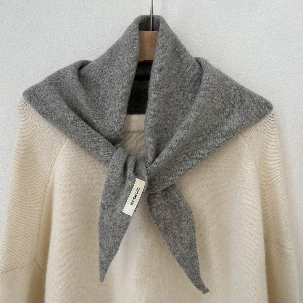111 knitted triangle scarf shawl women's autumn and winter warm neck protection scarf multi-functional versatile small scarf women