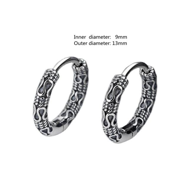 Small Ring Hoop Earrings for Men Women Fashion Vintage Filigree Earrings Silver Color Jewelry Beautiful Gifts