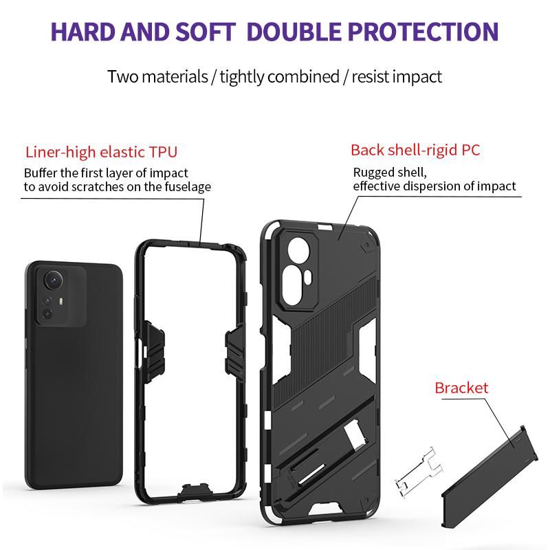 Ударопрочный чехол для Xiaomi Redmi Note 12 13 Pro Plus + 12S 4G 5G Protect Armor Holder Back Coque для Redmi 12C 13C Phone Cover