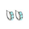 Imitation Natural Turquoise Traditional Ethnic Style Daily Basic Style Neutral Couple Niche Temperament Can Wear Ear Buckles
