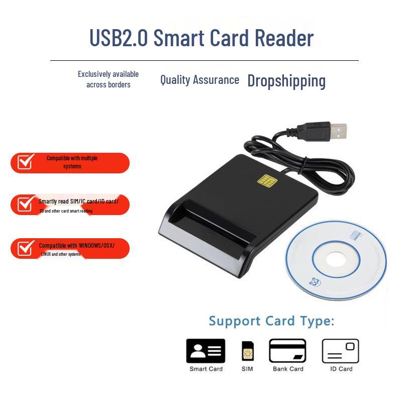 USB 2.0 Smart Card Reader for ATM, CAC, SIM, DNI, IC Tax Filing