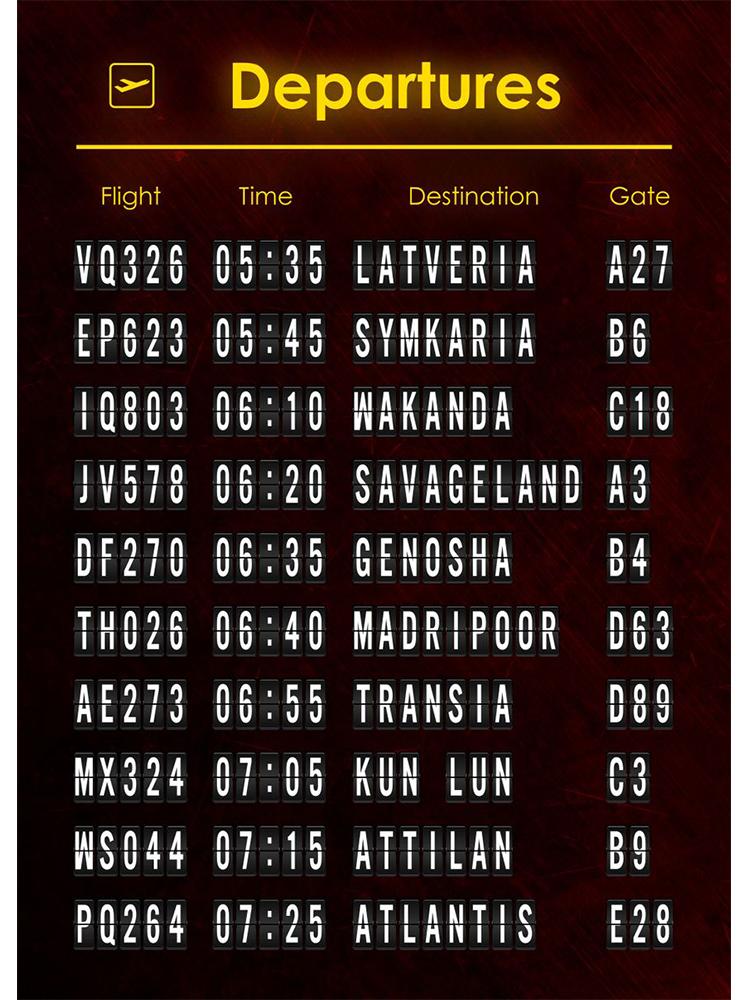 Винтажная доска аэропорта, доска прибытия, постеры с принтом, холст, картина, мотивационная цитата, настенное искусство, украшение для комнаты