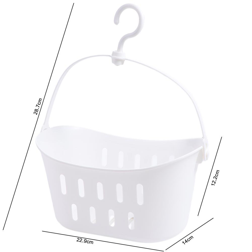 White Hanging Drain Basket Hangable Sundries Hanging Basket Shower Storage Basket Bathroom