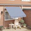 VidaXL Manual Retractable Awning 150 Cm Blue and White Stripes