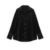 Fall and Winter New Women's Clothing Fashion Style Lapel Long Sleeves Single-Breasted Silk Satin Texture Classic Shirt 8741036