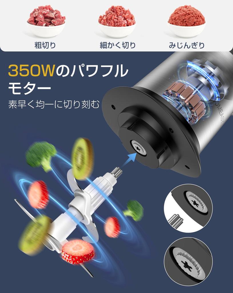 Кухонный комбайн HOMEASY Большая емкость Типы чаш Легкий скоростной режущий миксер 350 Вт Высокая мощность измельчения Многоцелевой в одном Легкое управление Моющийся 1,8 л