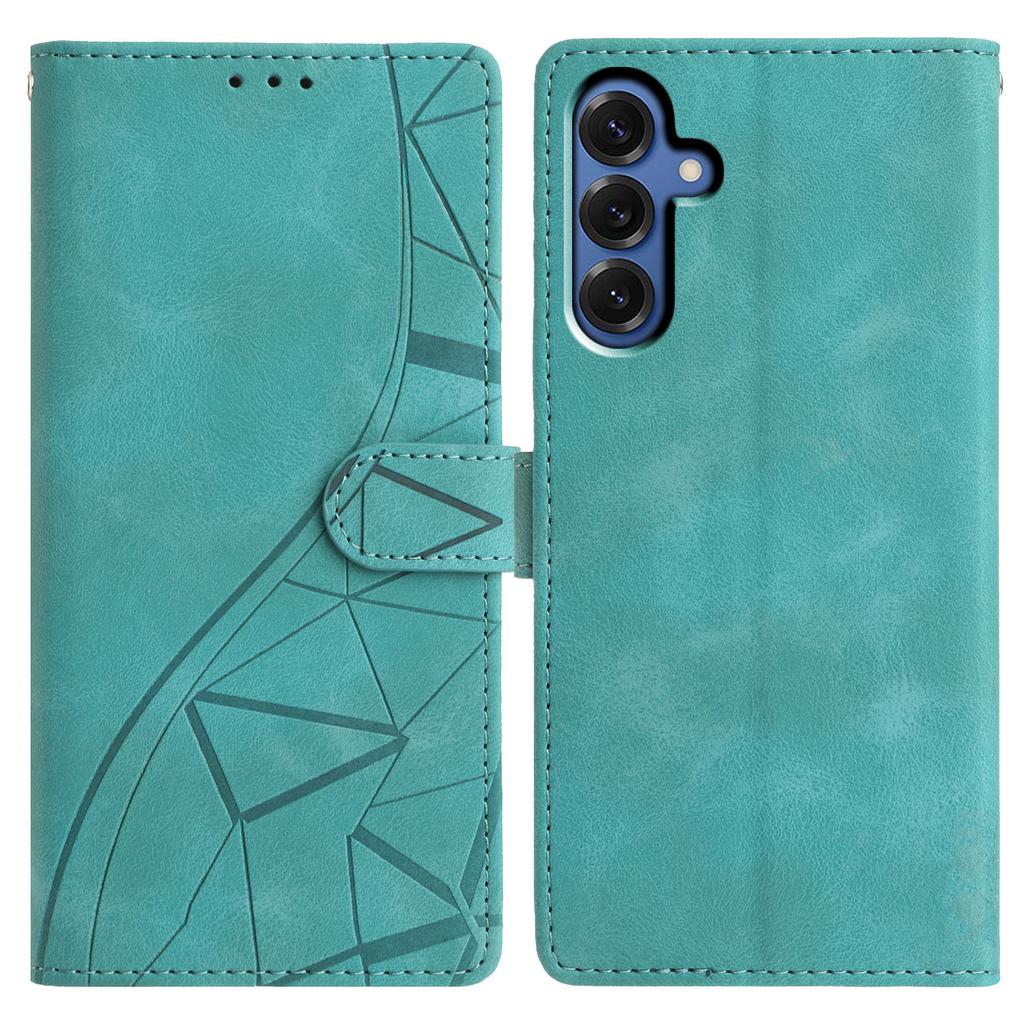 For Samsung Galaxy A54 5G Case Wallet Stand Imprinted Triangle Pattern Leather Phone Flip Cover