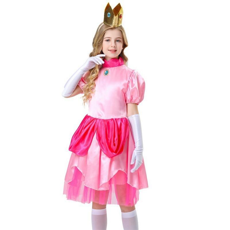 Хэллоуин Детское Розово-Персиковое Платье Принцессы Костюм Девочки Косплей Сценический Костюм