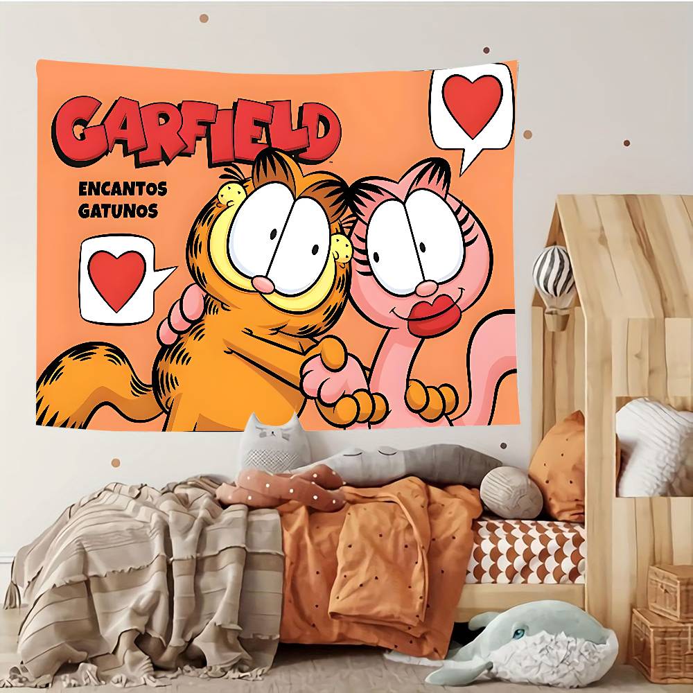 Cute CatGGarfieldsBackdrop Tapestry Customizable Tapestries Of Various Styleswall Hangings Celebrity Photo Printing