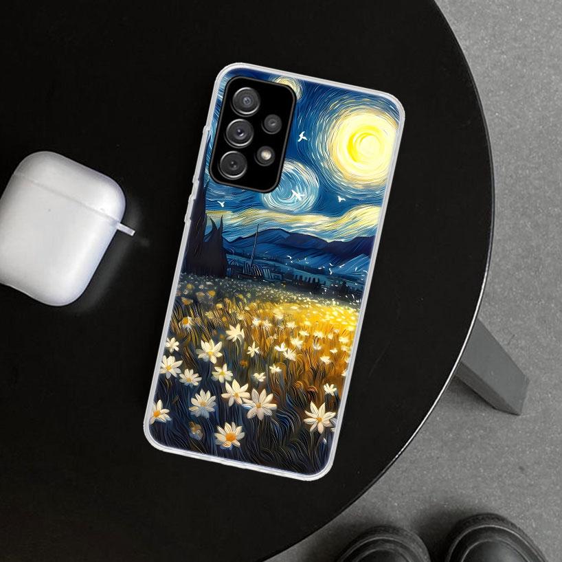 Чехол для телефона «Звездная ночь» Ван Гог для Samsung Galaxy A12 A22 A32 A52 A72 A02S A51 A50S A31 A20S A10S Note 20 Ultra 10 P