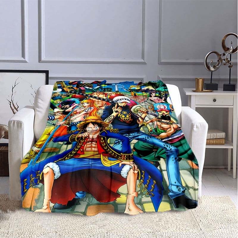 Аниме цельное прямоугольное одеяло с 3D принтом, фланелевое одеяло, фланелевое носимое одеяло, уникальное одеяло для дивана-кровати
