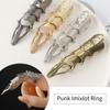 Металлический костяшка пальца Хэллоуин кольцо коготь панк кольца сустав броня рок свиток