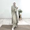 2024 Women's Long-Sleeve Wrinkled Robe Skirt Suit - Middle Eastern Style