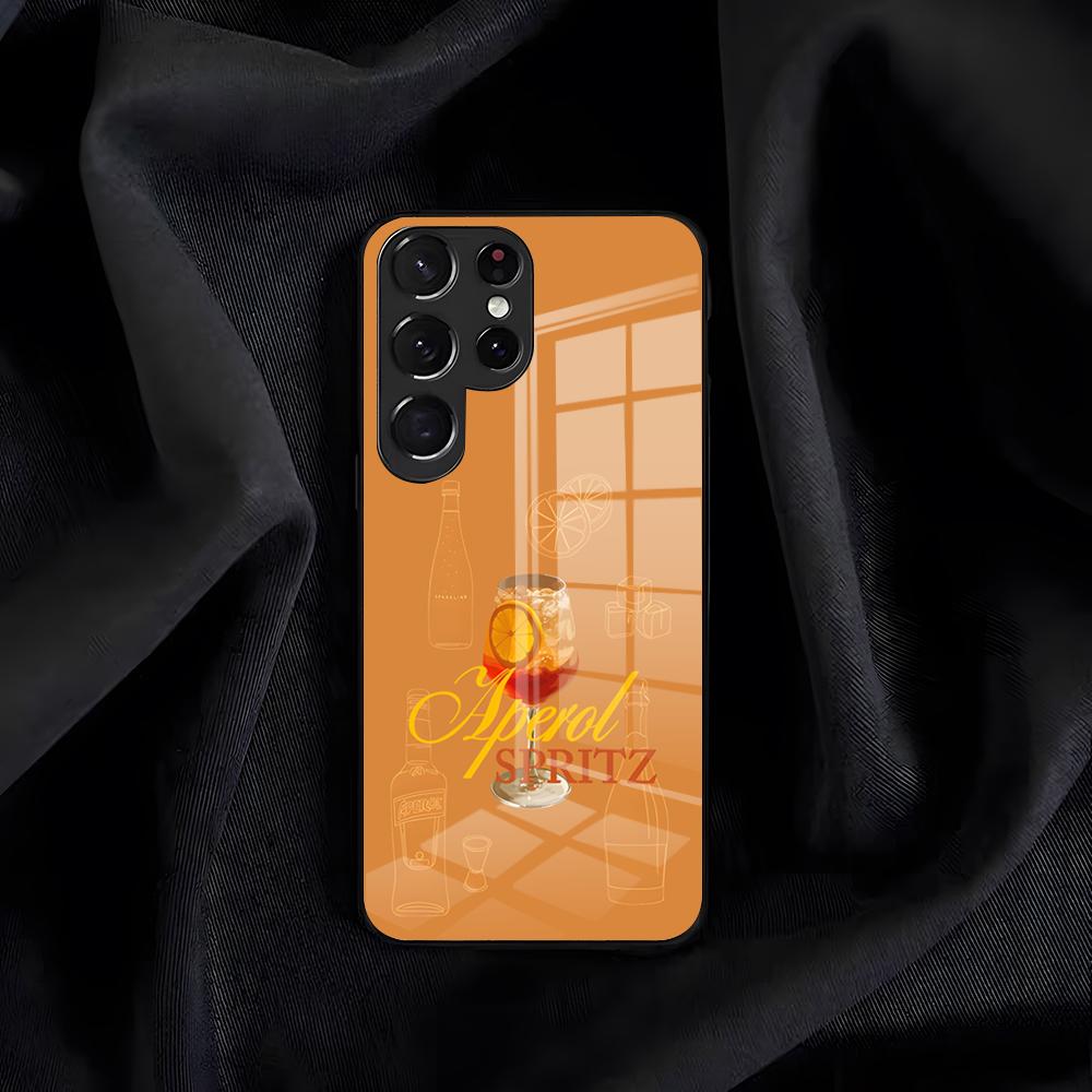 Чехол для телефона A-Aperol S-Spritz для Samsung S26 S25 Edge S24 S23 S22 S21 S20 Ultra Plus FE Стеклянная крышка