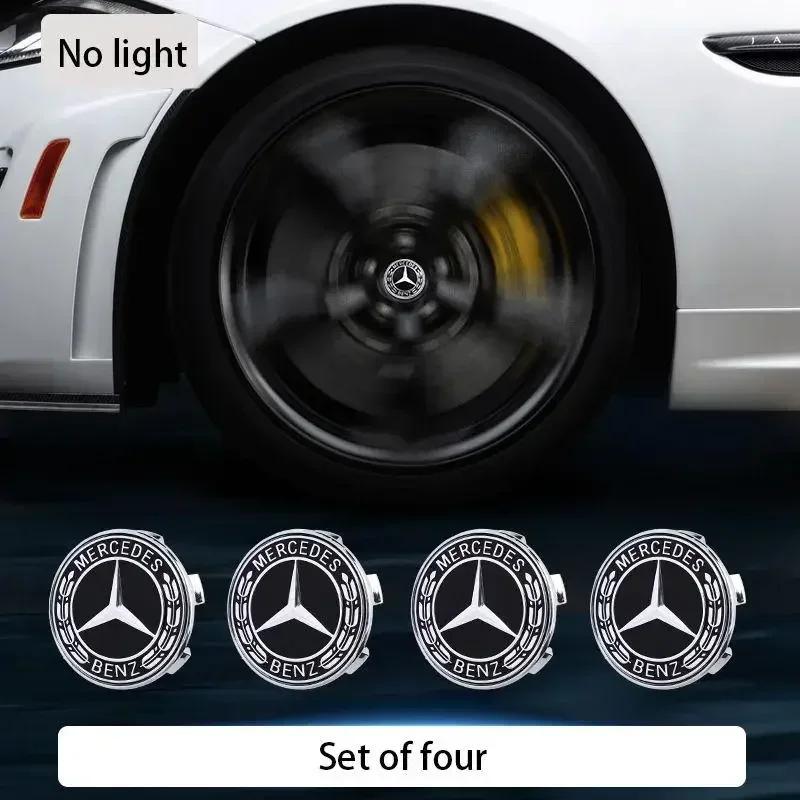 hzrm1 Mercedes Benz Magnetic Suspension LED Illuminated Wheel Hub Caps Lights for C-Class A-Class E-Class Upgrade Wheel Center Caps1