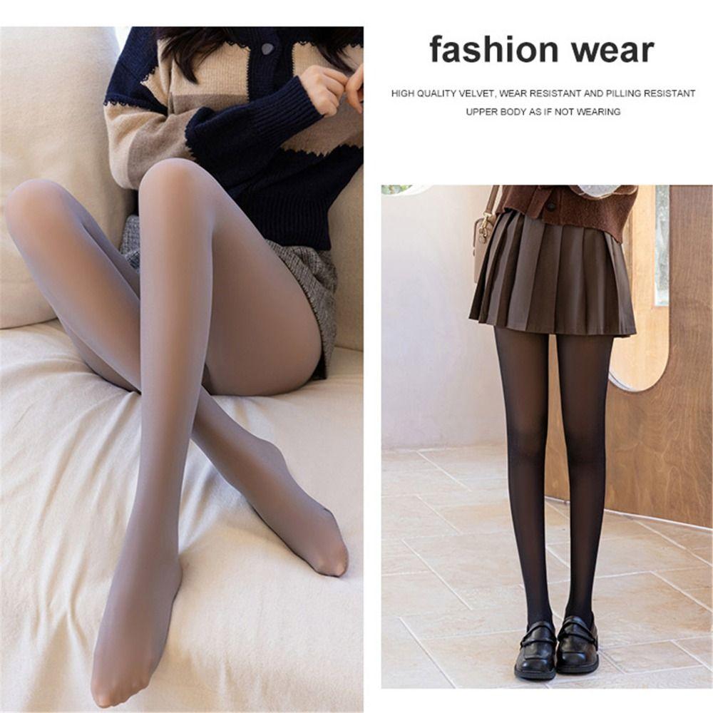 Колготки Теплые Флисовые Колготки Имитация Полупрозрачных Идеально Стройнящие Ноги Колготки Чулки