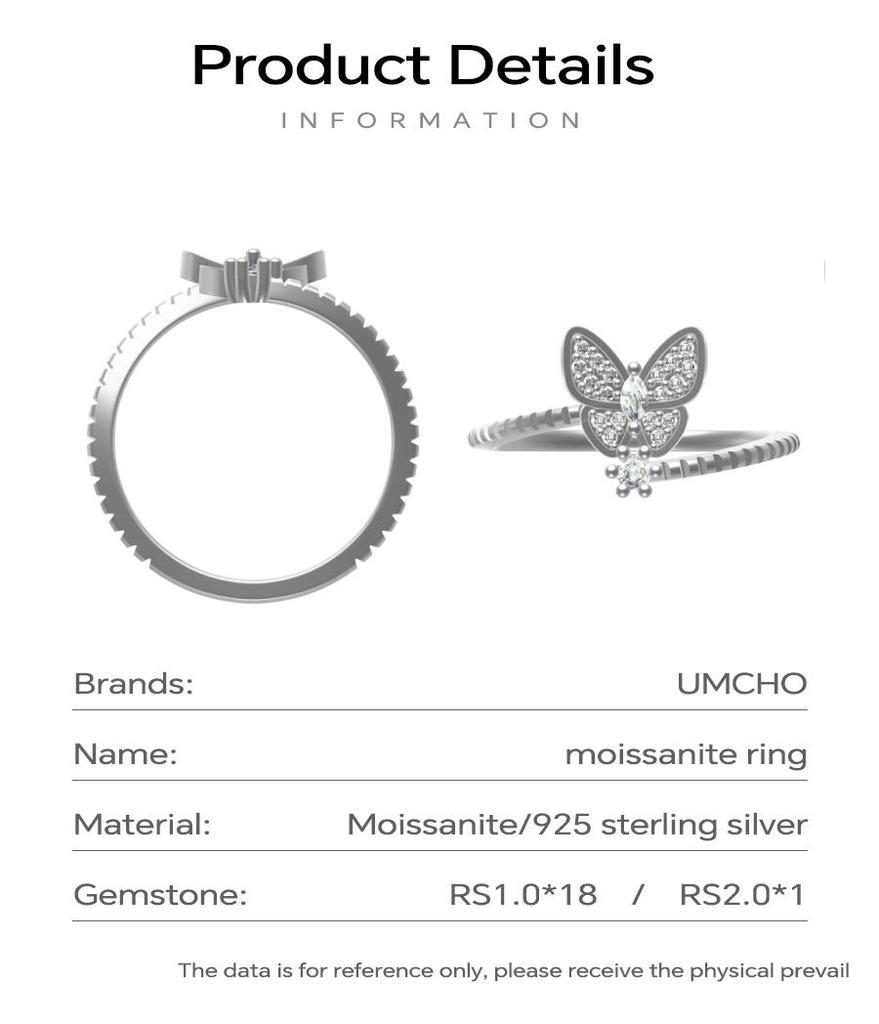 Shiny Butterfly Rings For Women Girls Minimalist Ring Delicate Women Silver Color White Stone Butterfly Ring Wedding Bands Jewelry