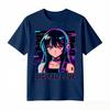 Retro 90s Anime Vaporwave Headphone Girl Digital Love Graphic TShirt Unisex Unisex Synthwave Anime Fan Cotton Tee Short Sleeve Tops