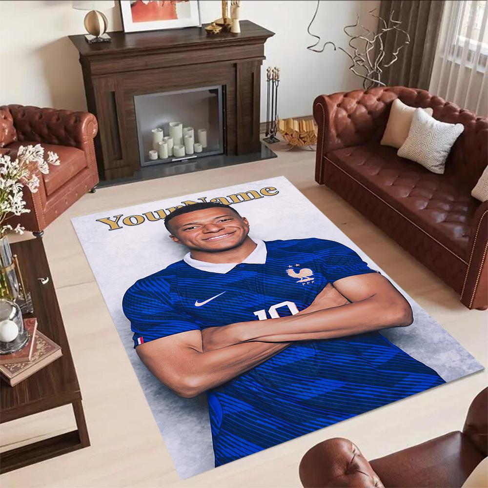 Mbappe 77 Personalized Text Area Rug Perfect for Study room Game Room Balcony Dormitory Anti-slip Rug Anime Office Decor