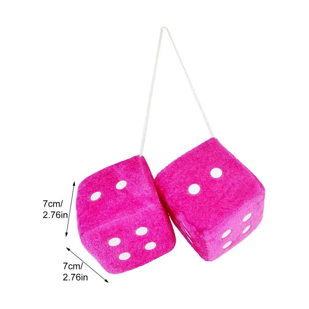 Автомобильное зеркало заднего вида Подвеска-кубики Авто Плюшевые кубики Украшения Присоска Украшение-кубики Брелоки для ключей для интерьера автомобиля