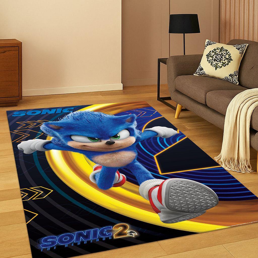 Классический ковер-ковер с изображением ежика из мультфильма S-Sonic для спальни, гостиной, дивана, домашнего декора, детский коврик с нескользящей основой, подарок