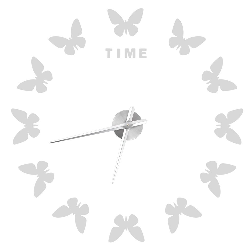 Large Wall Sticker Clock Butterfly Shape Innovation DIY Modern Art Living Room DecorationSilver