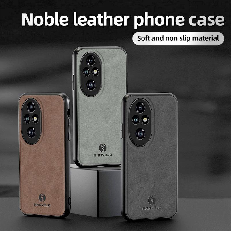 Matte Plain Leather Case For Honor 200 Pro Honor 200 Lite Honor200 Built-in Metal Car Mount Holder Cover