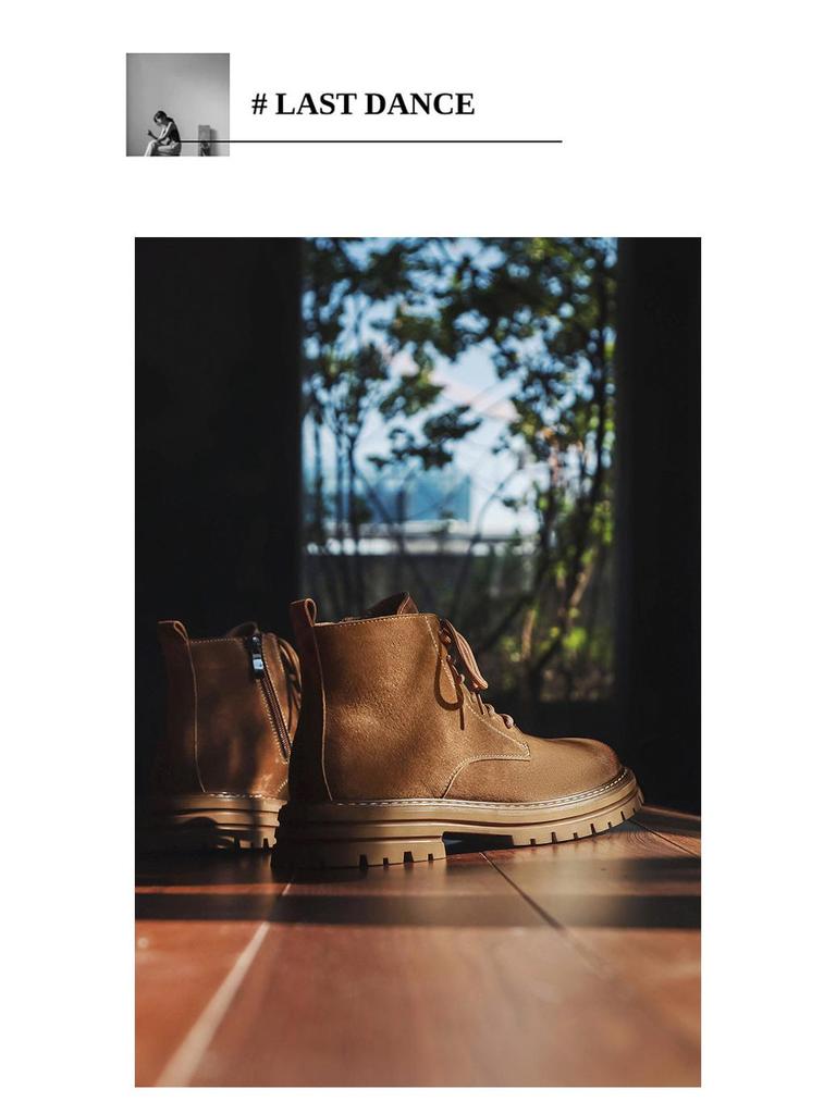 Мужские короткие ботинки Martin Retro 2024 года: Модные универсальные желтые рабочие туфли в британском стиле на осень