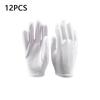 12 пар белых хлопковых рабочих перчаток для сухих рук, перчатки для обработки, перчатки для инструментов, СПА, церемониальные перчатки Str F8O1