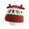 Children's winter thick double-layer knitted hat outdoor warm wool ball flat mouth needle and thread hat cute three-dimensional deer horn style