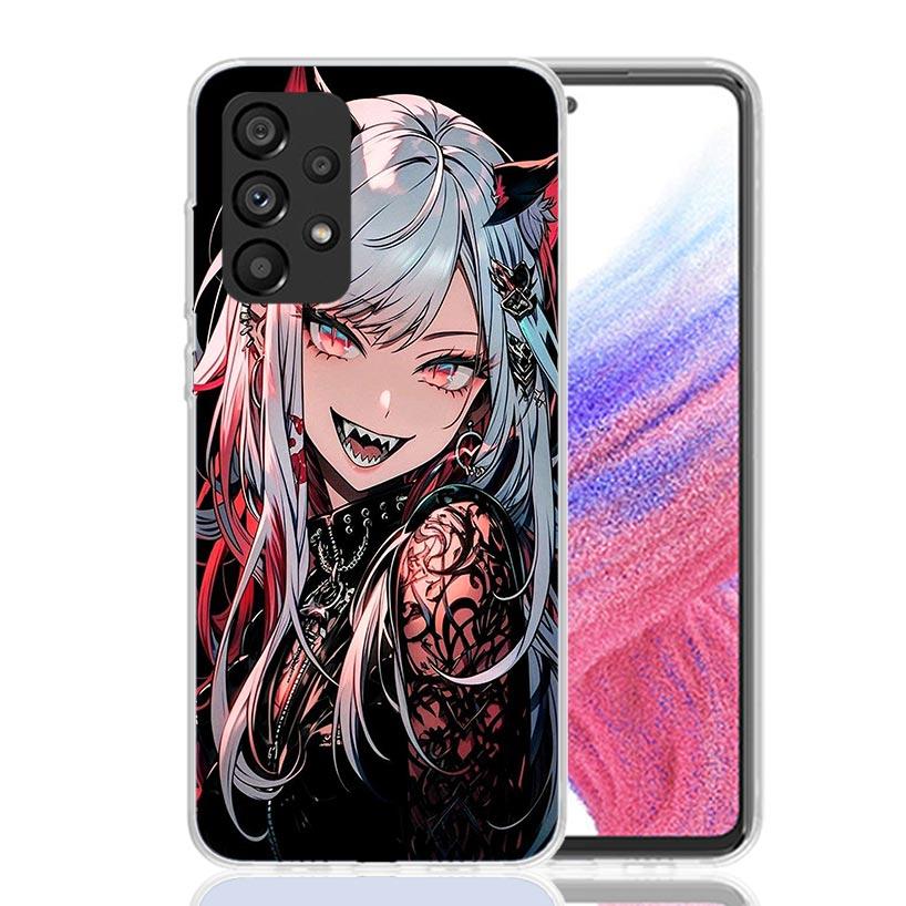 Мультяшный Крутой Демон Девушка Чехол для Телефона Для Samsung Galaxy A52 A32 A22 A12 A02S A50S A30S A51 A31 AA71 Note 20 Ultra 10 S10 Plus Gala