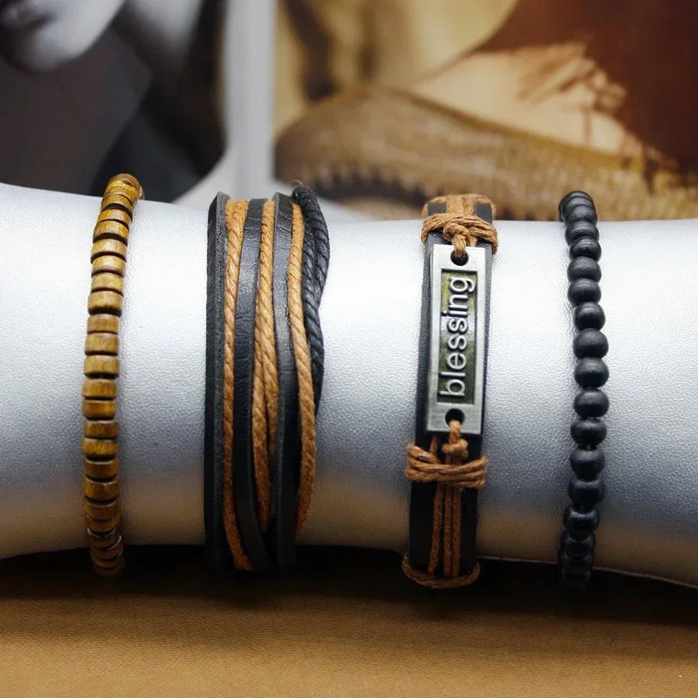 Набор из 5 предметов, классические модные трендовые высококачественные мужские часы-браслет, необычная коробка, ретро-модные роскошные часы для идеального подарка