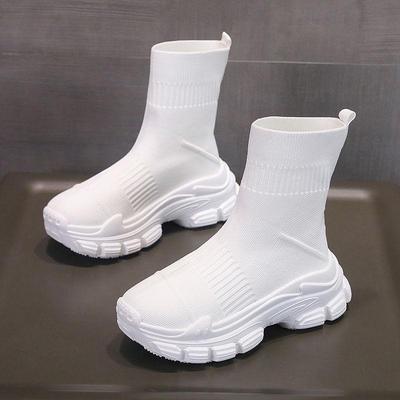 Женские высококачественные носки-ботильоны из флайнита - Осень 2025: Удобные, Эластичные, Универсальные, На толстой подошве, Прилегающие, Короткие ботинки