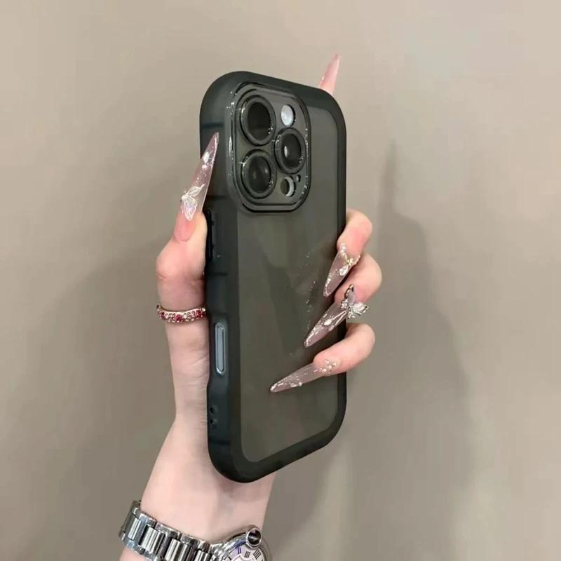 Роскошные Прозрачные Ударопрочные Чехлы из Мягкого Силикона для iPhone 17 Pro 12 13 14 15 16 17 Pro Max Air Clear Бампер Задняя Крышка