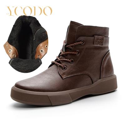 Осенние и зимние женские ботинки из натуральной кожи, студенческие кожаные ботинки для девочек, бархатные, теплые и удобные нескользящие ботильоны