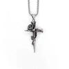 Hip Hop Nail Rose Necklace Zinc Zinc Alloy Cross Pendant Necklace Personality   Party