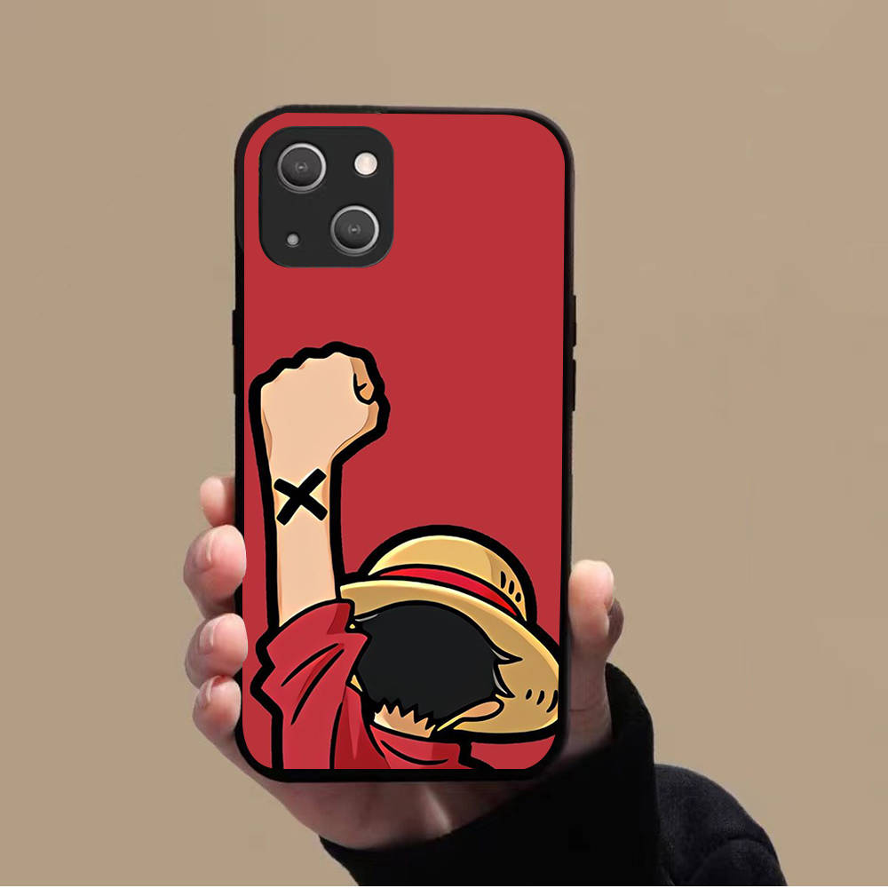 KK-41 One Piece Poster Soft Black Case for iPhone XR 14 15 11 12 13 6 7 8 X XS Pro Max Samsung S22 S23 S21 S24 FE Ultra S8 Plus