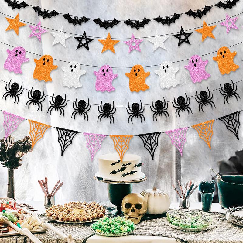 Баннер для украшения тематической вечеринки на Хэллоуин, украшение атмосферы фестиваля призраков, баннер-призрак, паук, летучая мышь, принадлежности для украшения