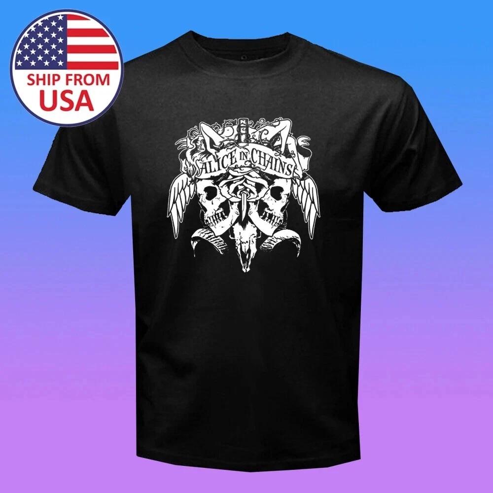 Alice In Chains Black T-Shirt Size S-5XL