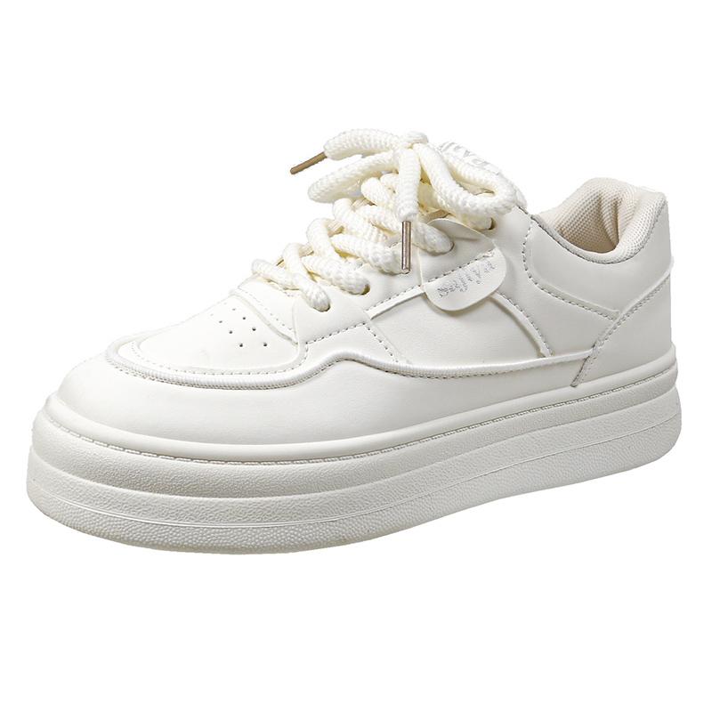 Fashion 2024 New Spring/Summer/Autumn Little White Shoes New Women's Thick Sole Inner Elevated Sports Board Shoes Trendy Casual Shoes