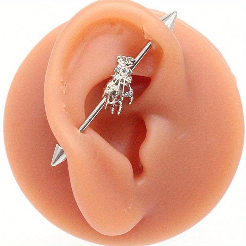 1 шт., серьги-гвоздики с черепом паука, серьги-гвоздики для ушей летучей мыши, серьги с лунным опалом, серьги-гвоздики в форме сердца, ювелирные изделия для пирсинга
