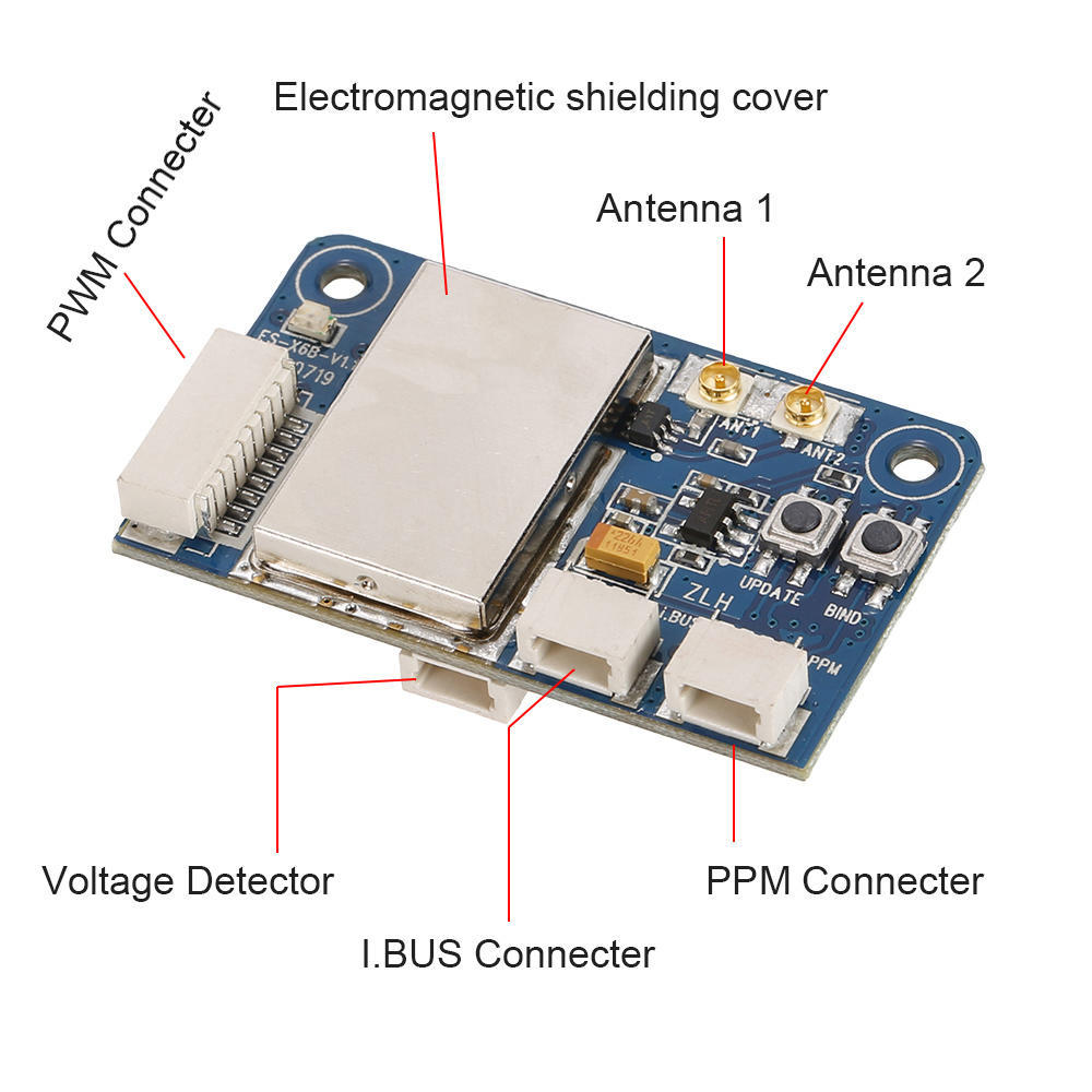Приемник FlySky FS-X6B 2,4G PWM PPM I.BUS для гоночного дрона FPV FS-i10 FS-i8 FS-I6X FS-i4 FS-i6