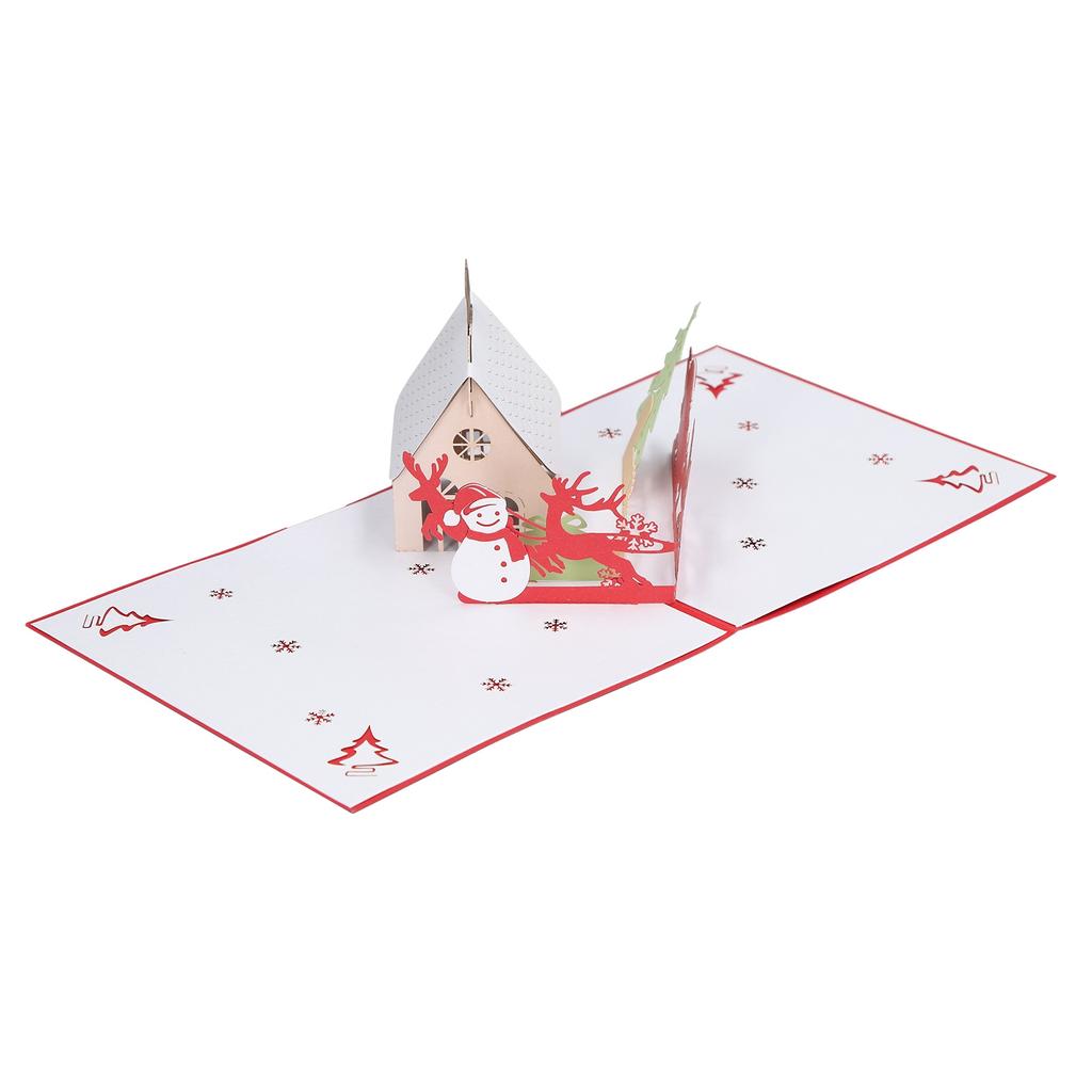 3D рождественские открытки Play Music Cute House Изысканная работа Рождественские всплывающие открытки с конвертом f