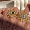Geometric Exaggerated Ring Blue Eyes Vintage Gold Ring Creative Demon Eye Ring  Couple