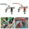 1/2'' Double Head Water Faucet Garden Irrigation Garden Watering Valve Switch Washing Machine Accessory Thread Alloy Sink Tap
